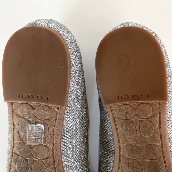 EUC Coach Metallic Silver Benni Ballet Flat, size 8.5B - Picture 8 of 9